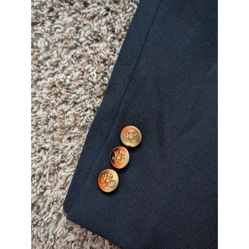 Jack Nicklaus Tournament Series Blazer Navy Blue Gold Size 44R USA Union Made
